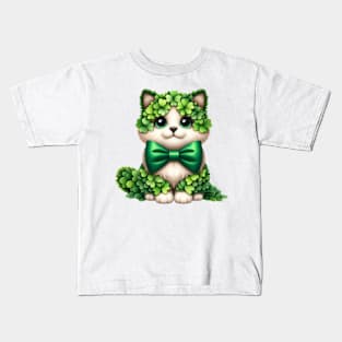 Clover Ragdoll Cat St Patricks Day Kids T-Shirt